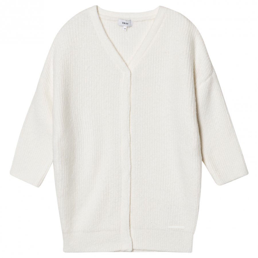 Dkny Ivory Knit Long Line Cardigan Neuletakki