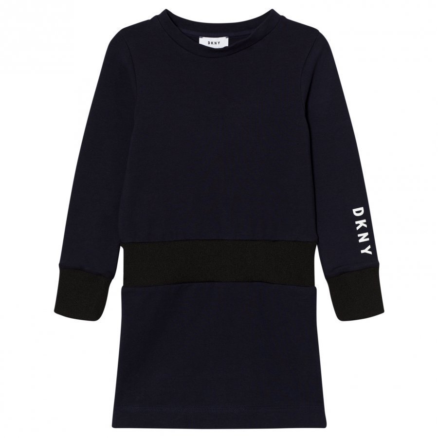 Dkny Navy Branded Sweat Dress Mekko