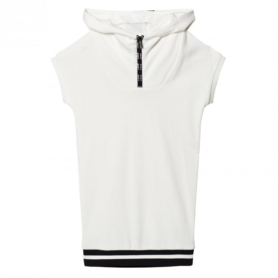 Dkny Off White Branded Hooded Jersey Dress Huppari