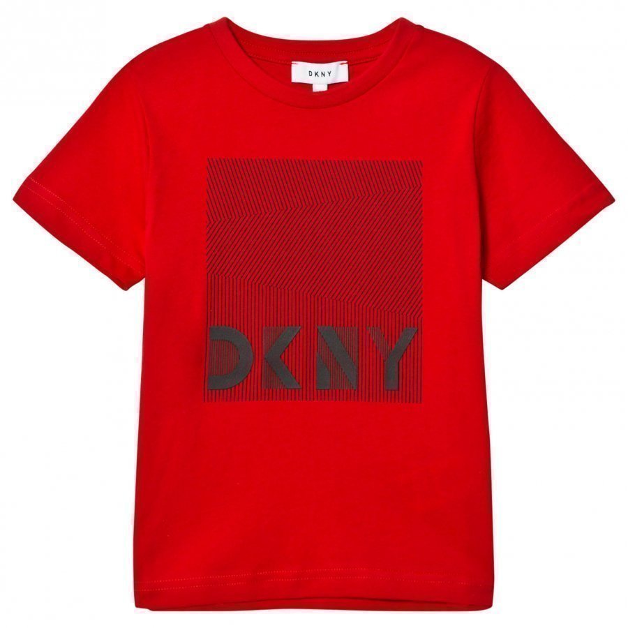 Dkny Red Branded Graphic Tee T-Paita