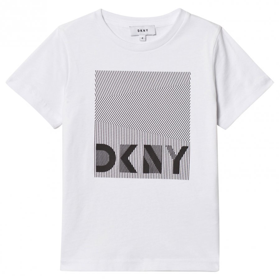 Dkny White Branded Graphic Tee T-Paita