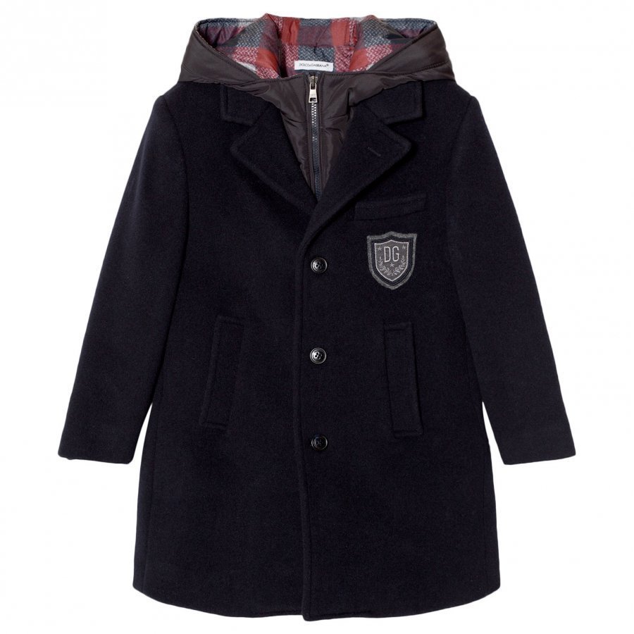 Dolce & Gabbana 3 In 1 Navy Wool Coat With Gilet Layer Talvitakki