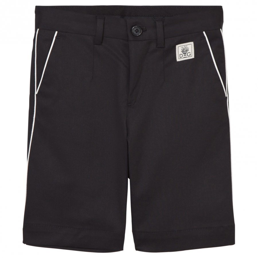 Dolce & Gabbana Black Shorts With White Piping Farkkushortsit