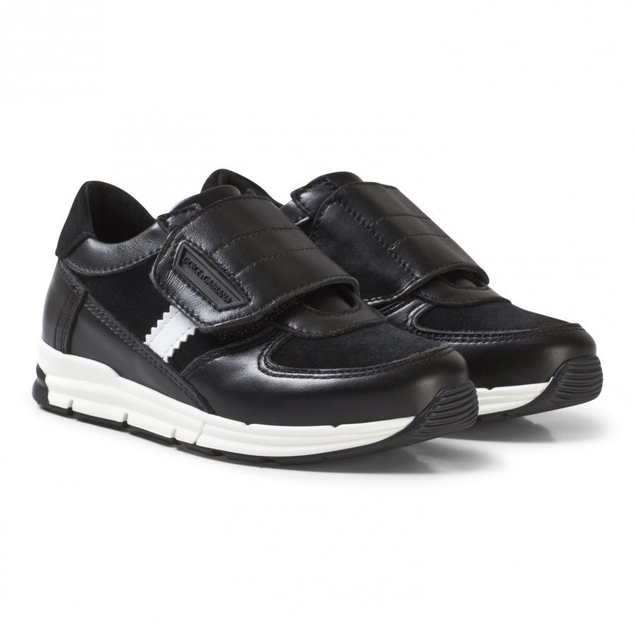 Dolce & Gabbana Black Velcro Branded Trainers Lenkkarit