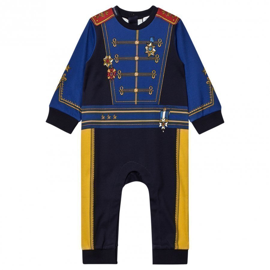 Dolce & Gabbana Blue Military Print One-Piece Body