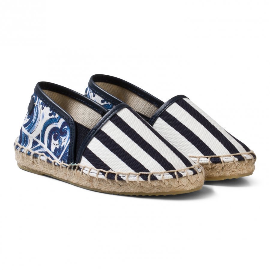 Dolce & Gabbana Blue Tile Majolica Print Espadrilles Espadrillot