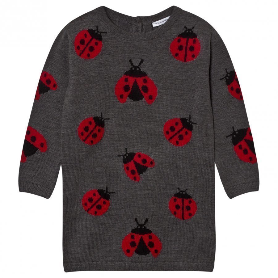 Dolce & Gabbana Grey Ladybird Knit Dress Mekko