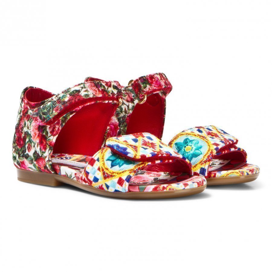 Dolce & Gabbana Multi Majolica Brocade Sandal Remmisandaalit