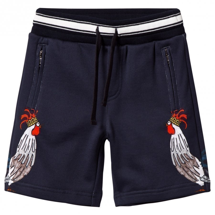 Dolce & Gabbana Navy Cockerel Print Sweat Shorts Oloasun Shortsit