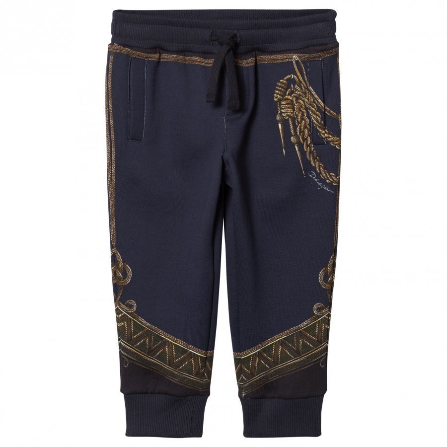 Dolce & Gabbana Navy Military Regalia Print Sweat Pants Verryttelyhousut