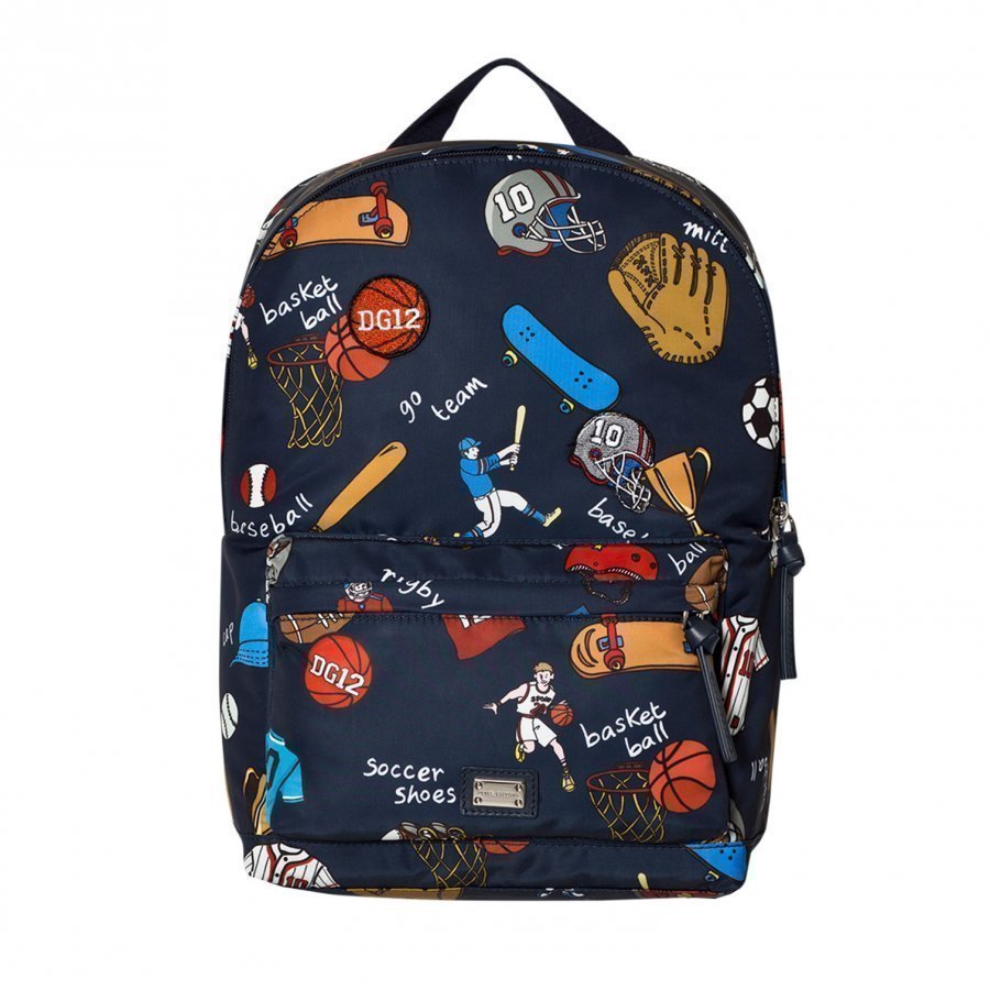 Dolce & Gabbana Navy Sports Cartoon Print Backpack Reppu