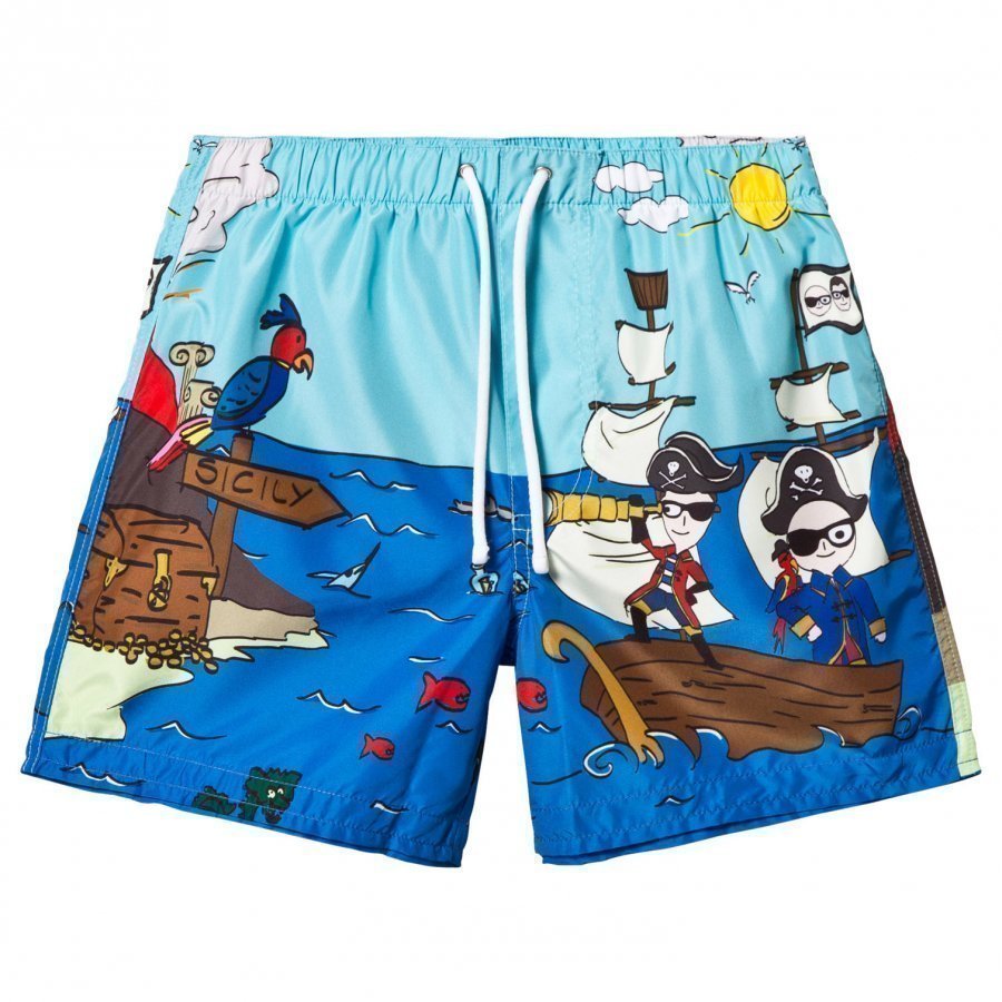 Dolce & Gabbana Pirate Cartoon Print Swim Shorts Uimahousut