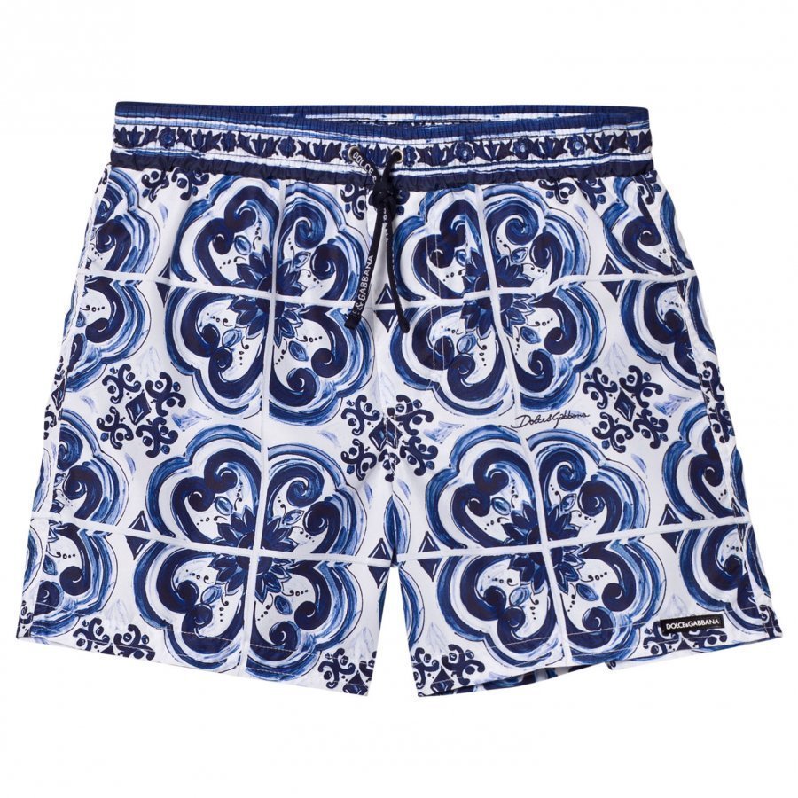 Dolce & Gabbana Printed Beach Shorts Blue Uimahousut