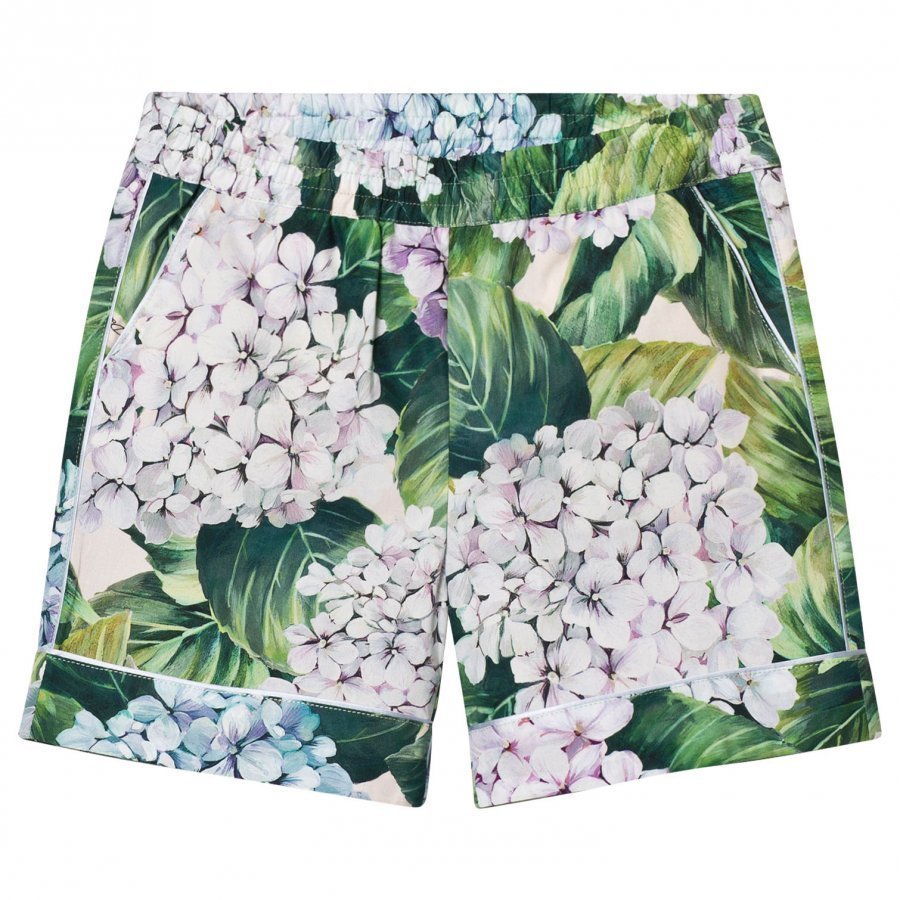 Dolce & Gabbana Printed Cotton Shorts Green Shortsit