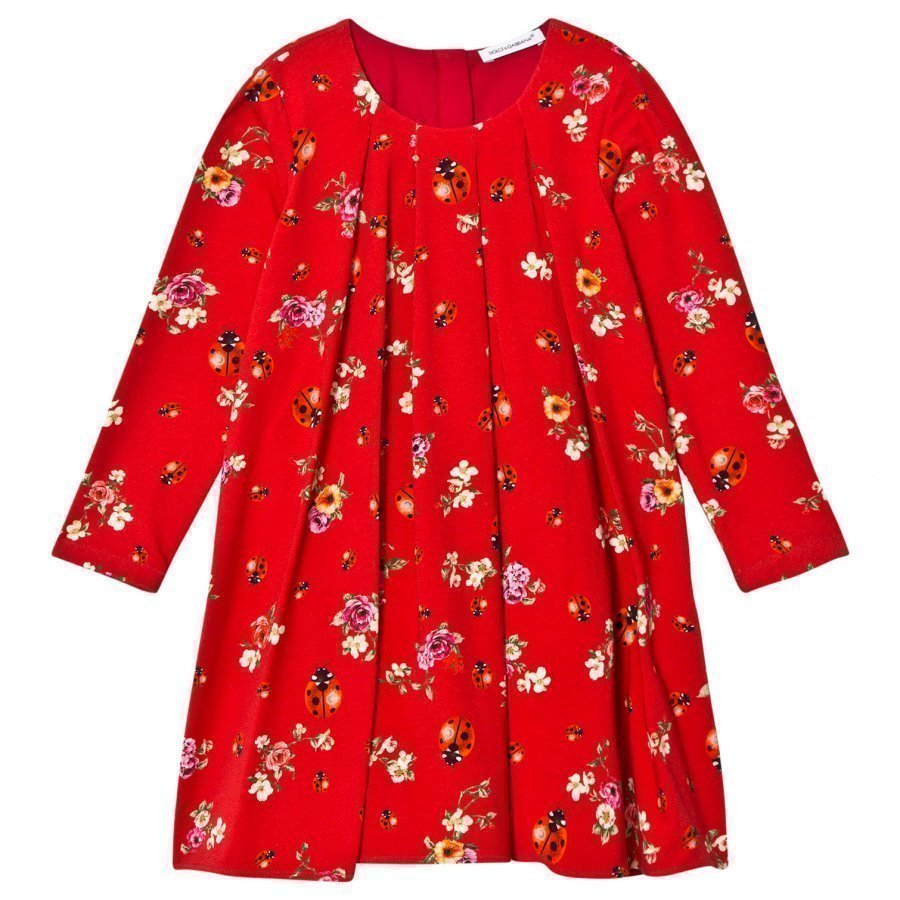 Dolce & Gabbana Red Floral Lady Bird Dress Mekko