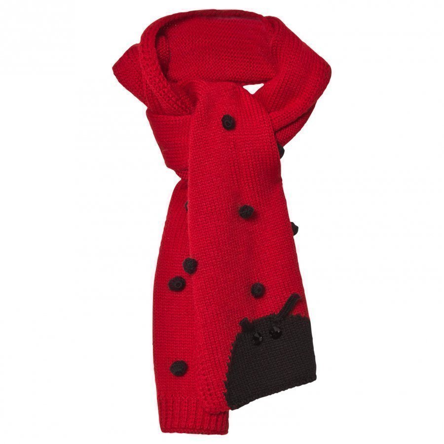 Dolce & Gabbana Red Ladybird Cashmere And Wool Scarf Villahuivi