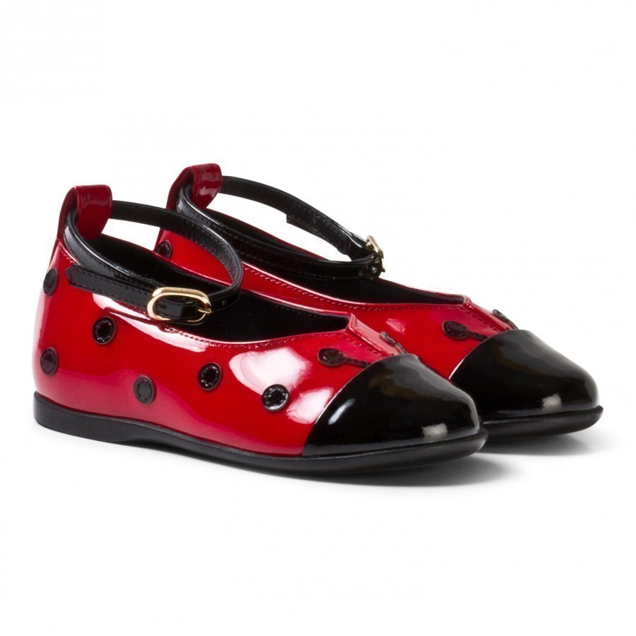 Dolce & Gabbana Red Ladybird Patent Leather Shoes Ballerinat