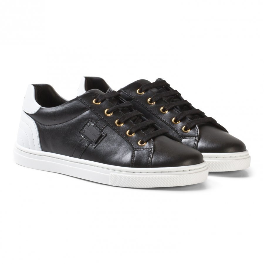 Dolce & Gabbana White And Black Leather Laced Trainers Lenkkarit