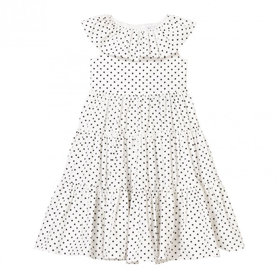 Dolce & Gabbana White And Black Spot Tiered Dress Juhlamekko