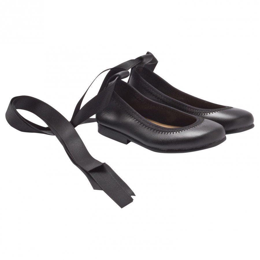 Dolly By Le Petit Tom Ballerina Black Leather Ballerinat