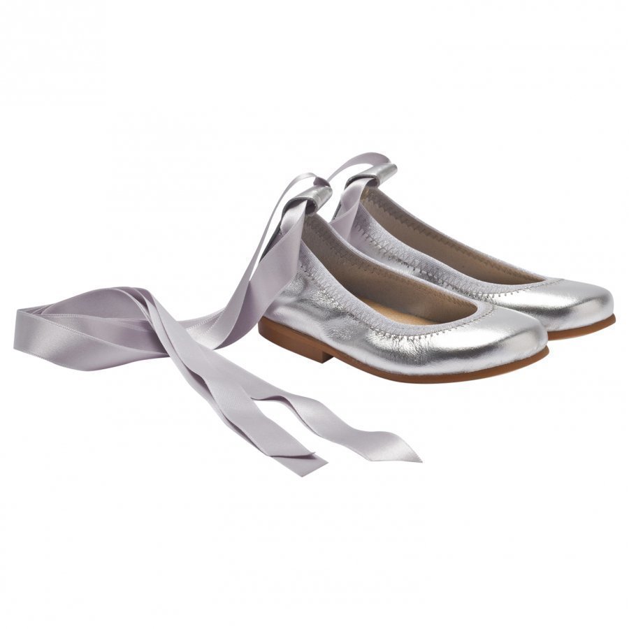 Dolly By Le Petit Tom Ballerina Silver Leather Ballerinat