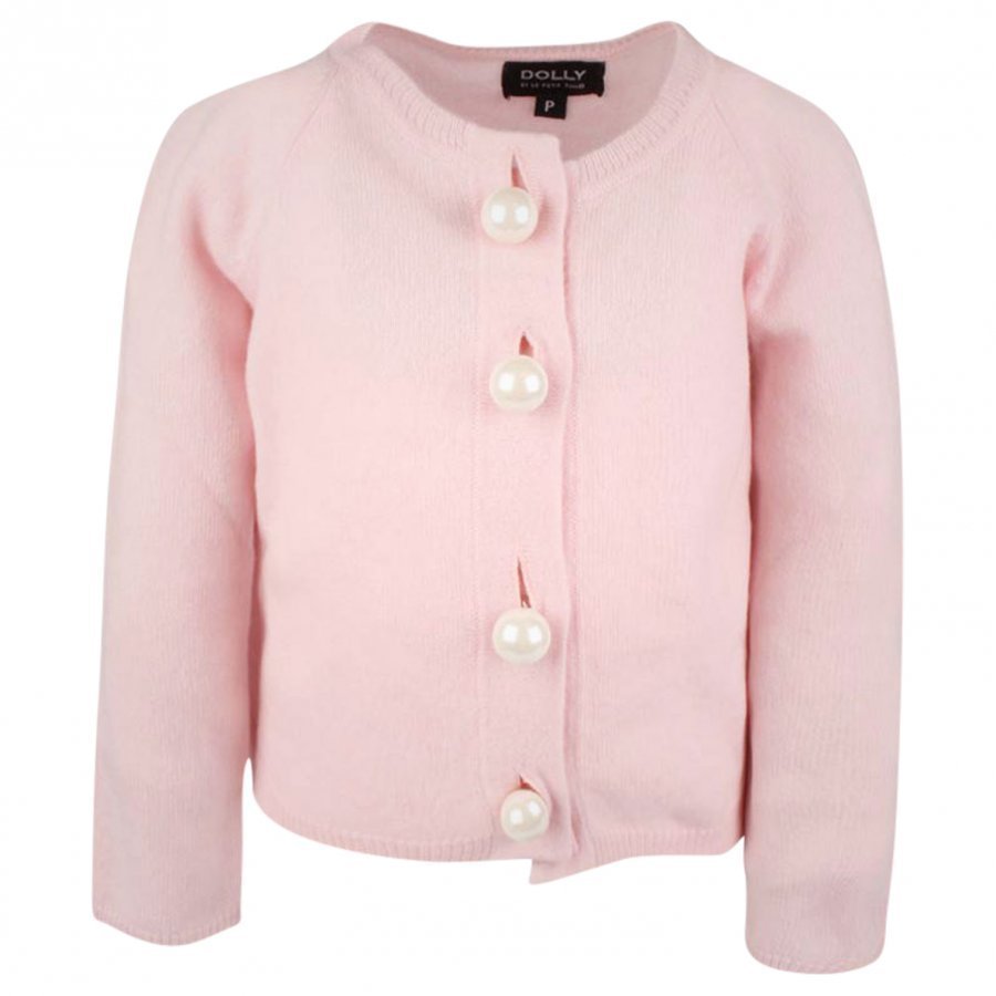 Dolly By Le Petit Tom Pearled Up Cardigan Pink Neuletakki