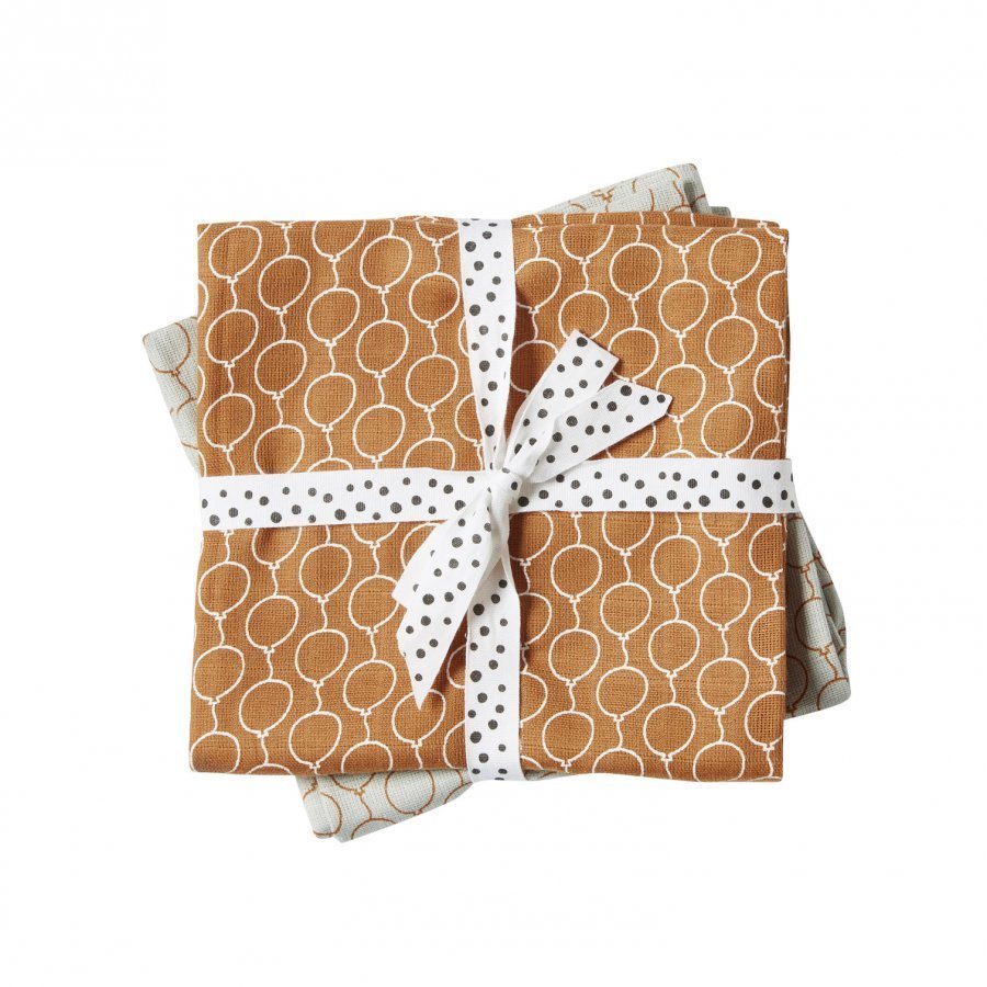 Done By Deer Balloon Burp Cloth 2-Pack Golden Huopa