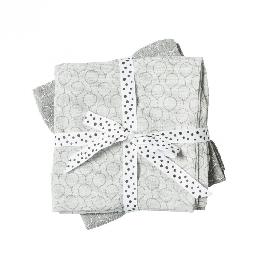 Done By Deer Balloon Burp Cloth 2-Pack Grey Huopa