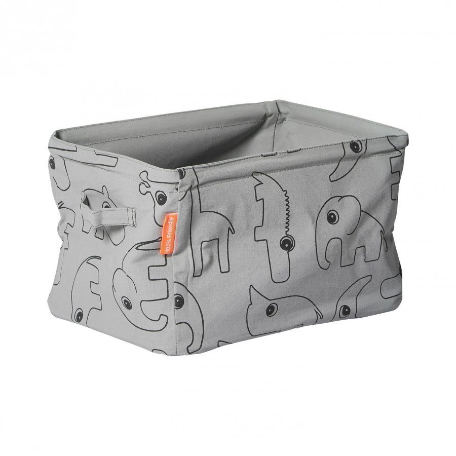 Done By Deer Double Sided Soft Storage Grey Säilytyskori