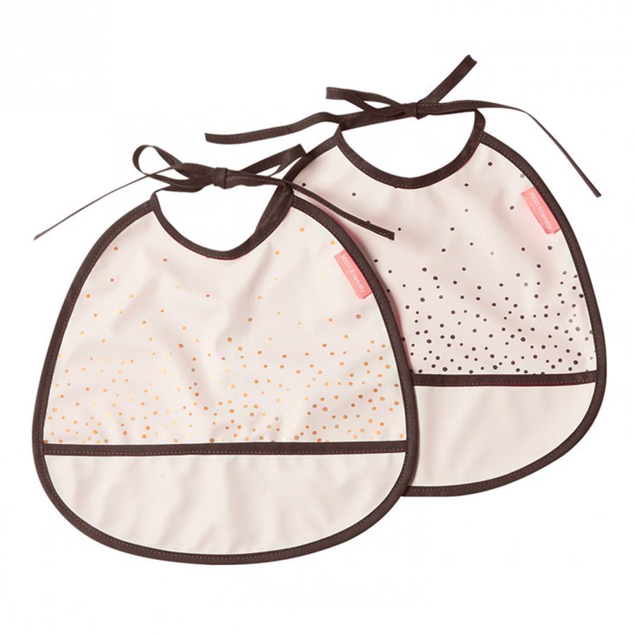 Done By Deer Happy Dots Tiny Bib 2-Pack Powder Ruokalappu