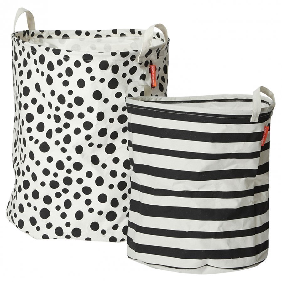 Done By Deer Soft Storage Basket 2 Pieces Black Säilytyskori