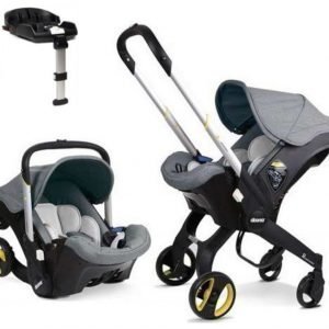 Doona+ Turvakaukalo integroiduilla rattailla + Isofix-jalusta Harmaa