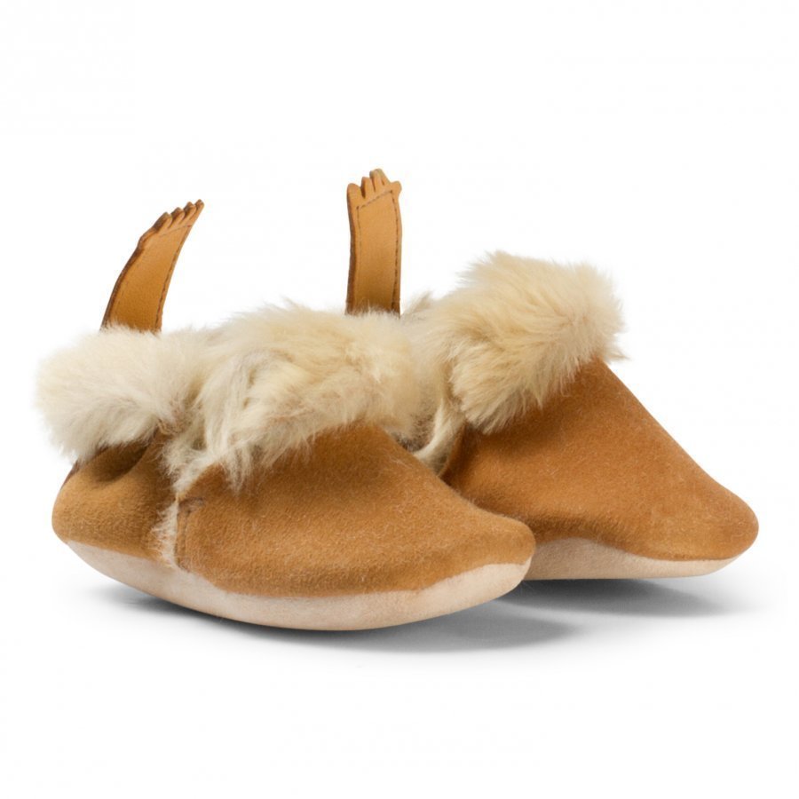 Easy Peasy Beige Oxi Minion Shearling Crib Booties Vauvan Kengät