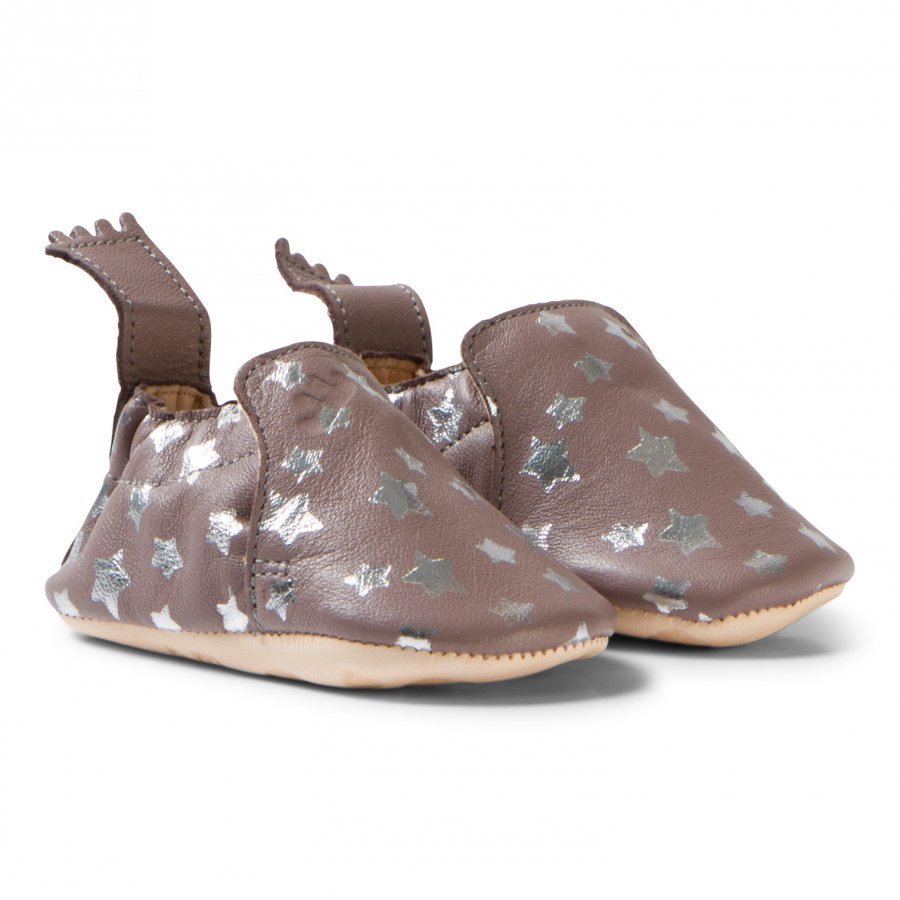 Easy Peasy Grey And Silver Star Print Blumoo Nuit Crib Shoes Vauvan Kengät