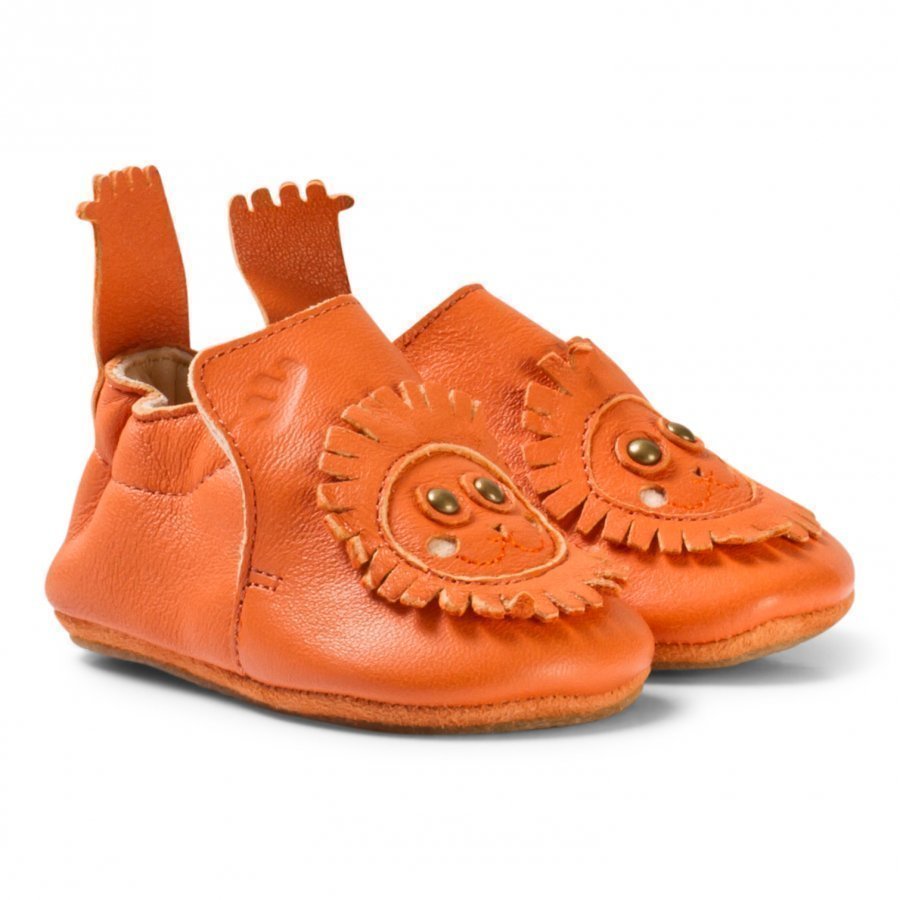 Easy Peasy Orange Leather Lion Blublu Shoes With Anti Slip Shoes Vauvan Kengät