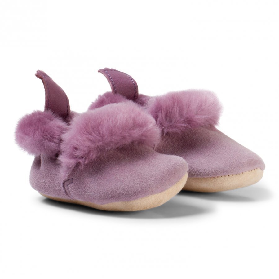 Easy Peasy Pale Pink Parme Shearling Crib Booties Vauvan Kengät