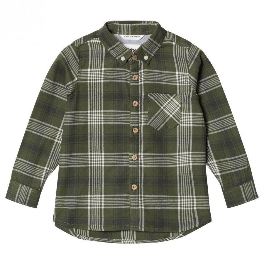 Ebbe Kids Albin Shirt Bronze Green Check Kauluspaita