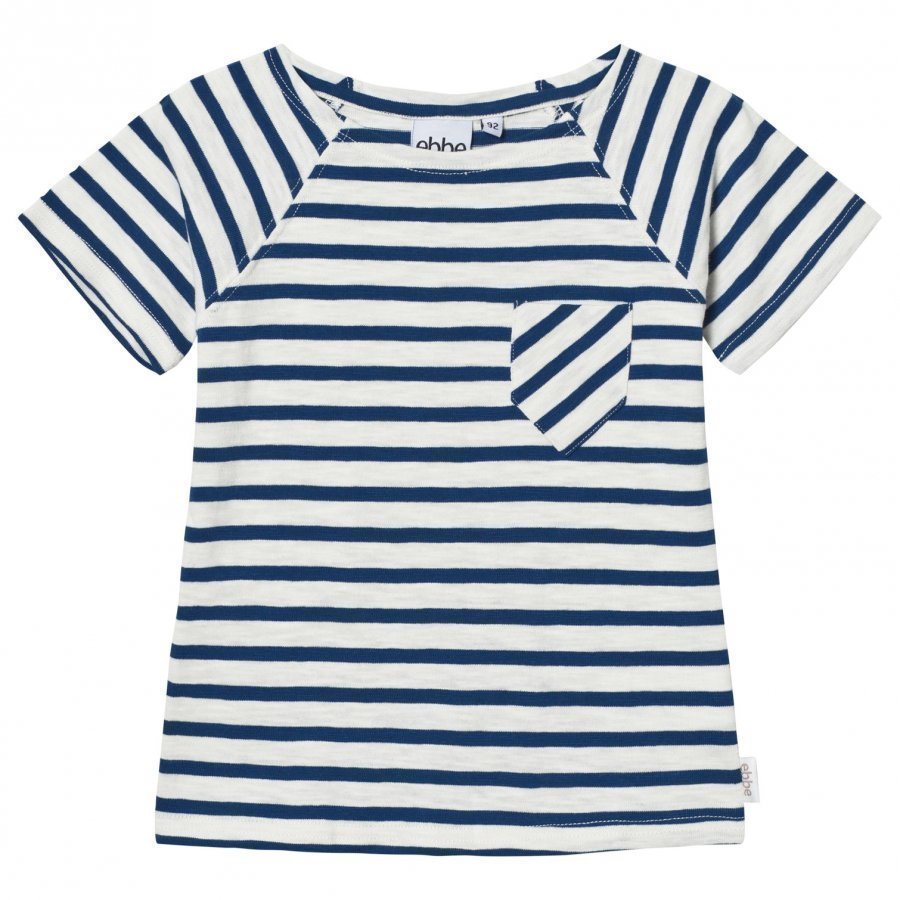 Ebbe Kids David T-Shirt Off White/Seaside Blue Stripe T-Paita