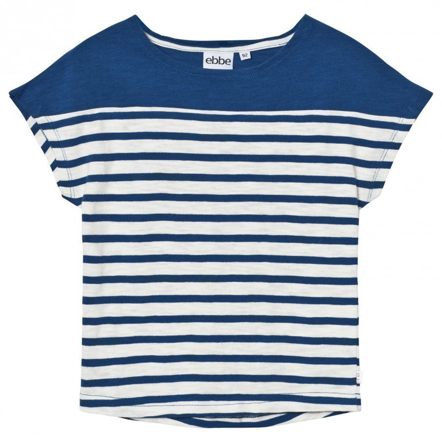 Ebbe Kids Doria Tee Off White/Seaside Blue Stripe T-Paita