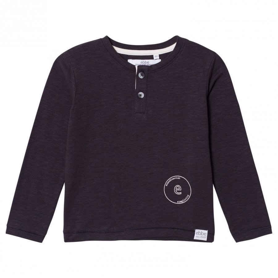 Ebbe Kids Harald Grandpa Tee Soft Black Pitkähihainen T-Paita