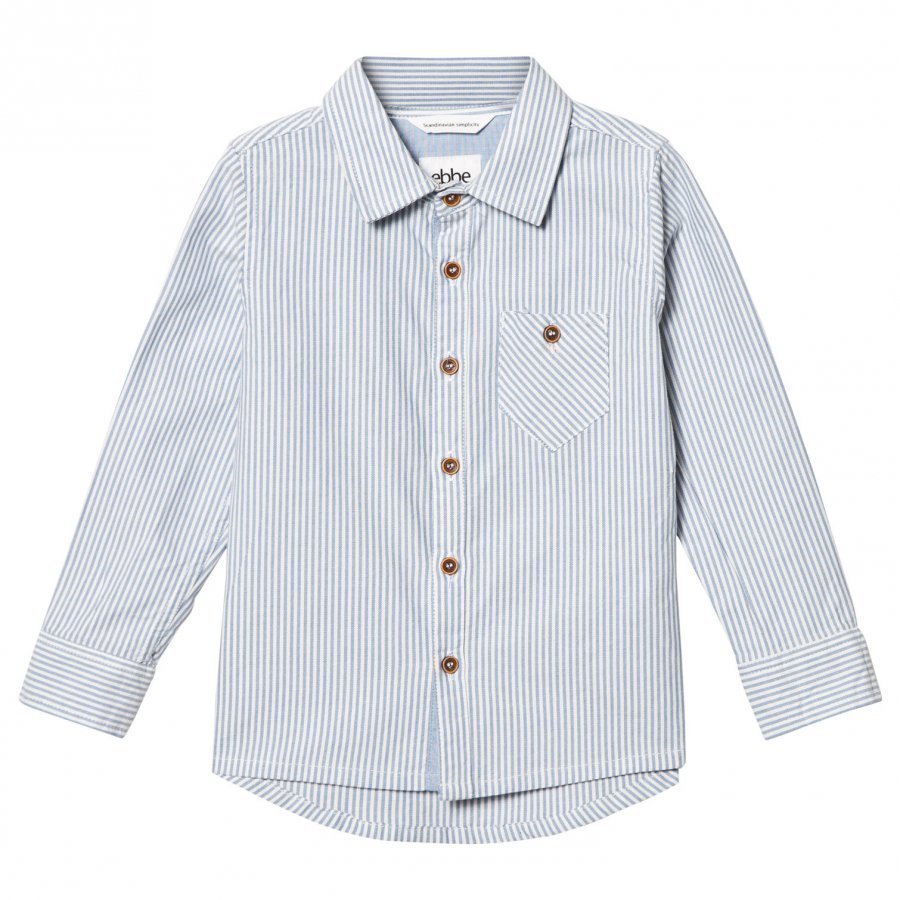 Ebbe Kids Jimmy Classic Shirt Off White/Blue Stripes Kauluspaita