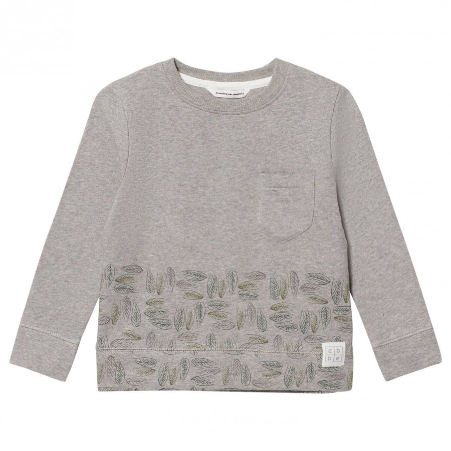 Ebbe Kids Urban Sweatshirt Grey Placed Leafs Oloasun Paita