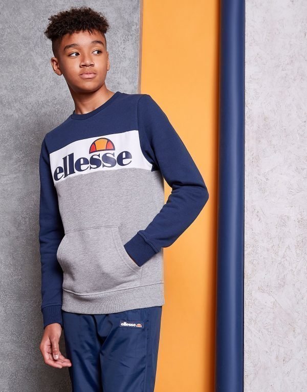 Ellesse Colour Block Fleece Crew Sweatshirt Harmaa