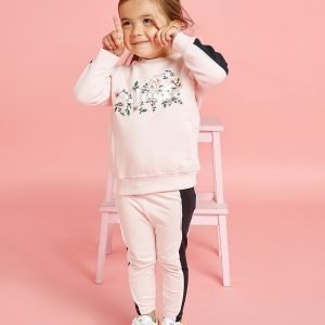 Ellesse Girls' Crocus Crew Sweatshirt / Legging Set Infant Vaaleanpunainen