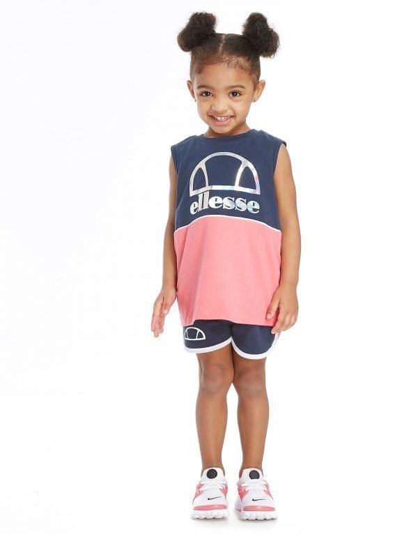 Ellesse Girls' Felice Tank / Short Set Vaaleanpunainen