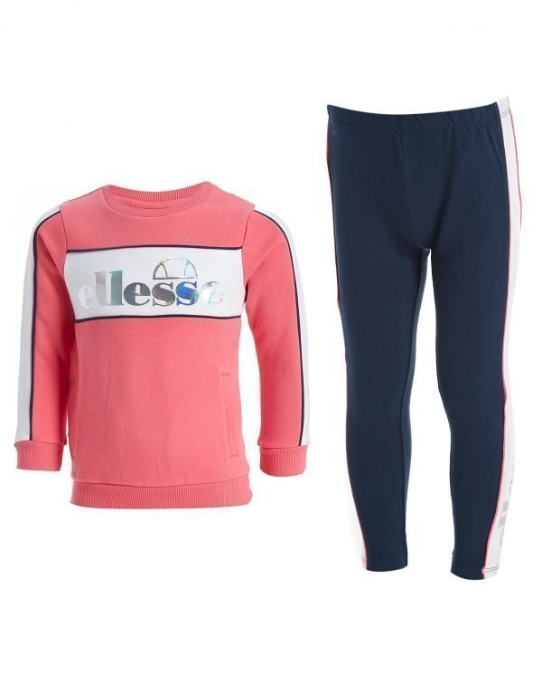 Ellesse Tyttöjen Elvria Verryttelypaita / Leggingsit Setti Vaaleanpunainen