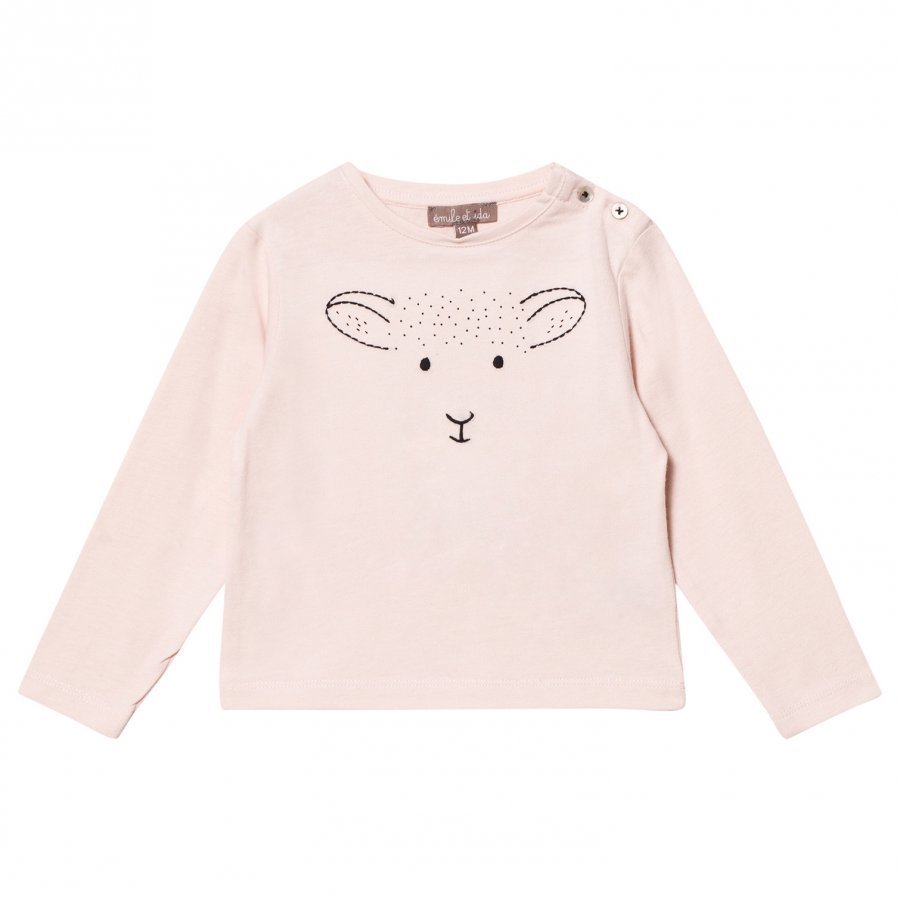 Emile Et Ida Agneau Long Sleeve Tee Rose Pitkähihainen T-Paita