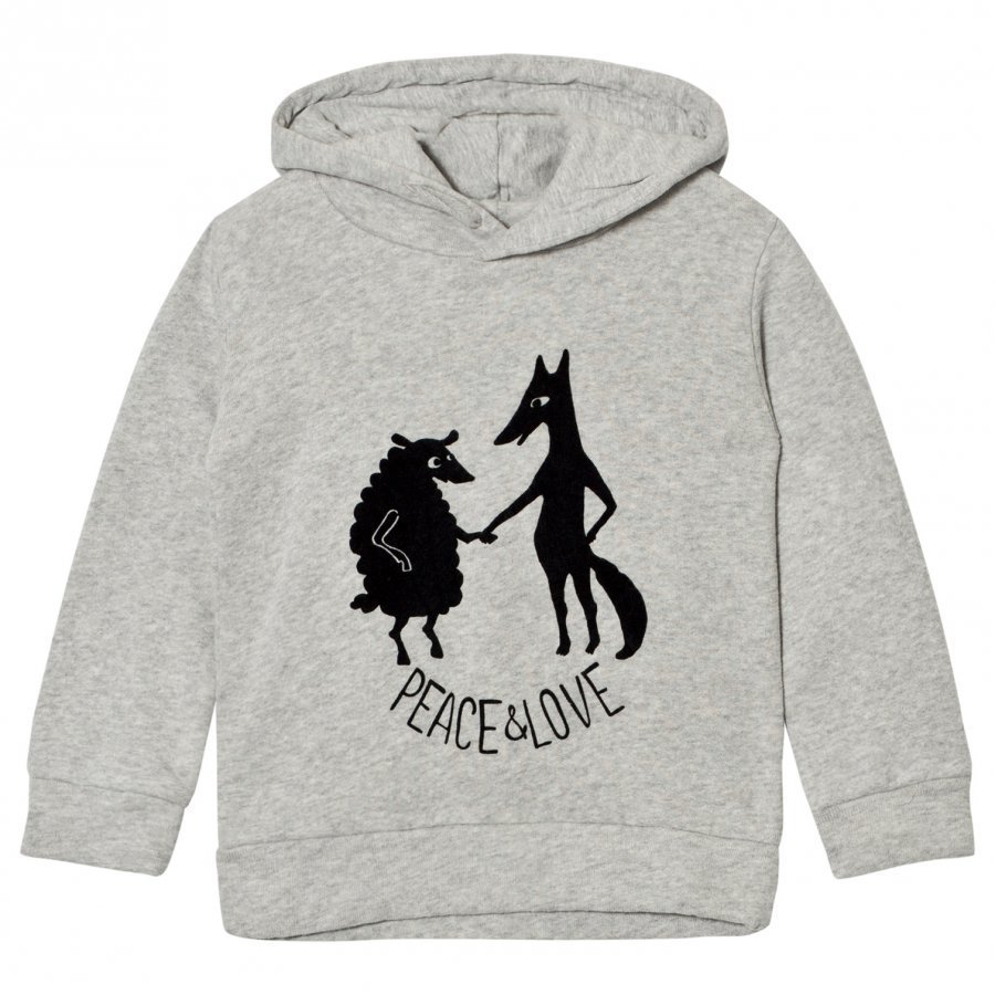 Emile Et Ida Hoodie Peace&Love Gris Chine Oloasun Paita