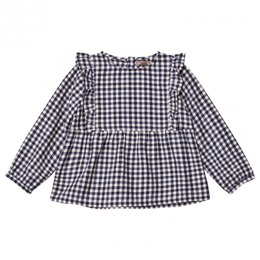 Emile Et Ida Marine Checked Blouse Pusero