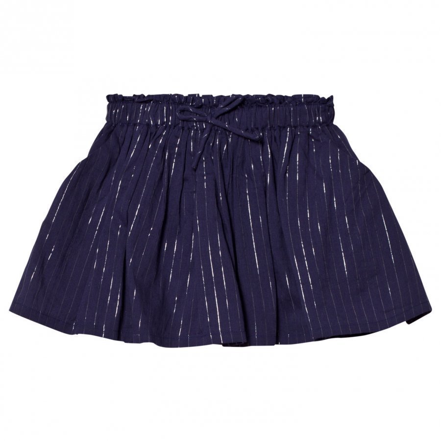 Emile Et Ida Skirt With Glitter Stripes Marine Midihame